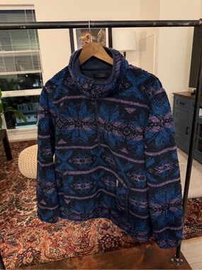 Carhartt Blue & Purple Patterned Teddy Fleece Jacket